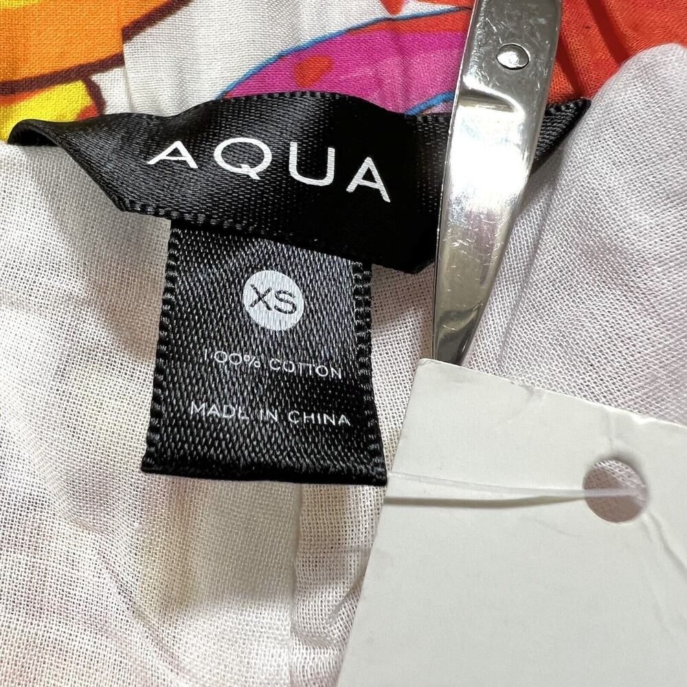 AQUA Fruit Print Shorts Women’s XS Cotton Eyelet Scalloped Multicolored NWT - Picture 2 of 13
